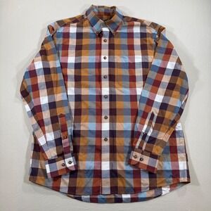 Jos. A. Bank Travelers Collection Tailored Fit Plaid Button Down Shirt Mens L